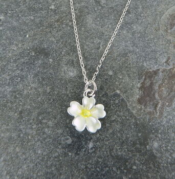 Yellow Primrose February Birth Flower Necklace Petite, 4 of 5