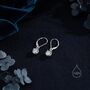 Clear Cz Lever Back Hoop In Sterling Silver, thumbnail 5 of 12