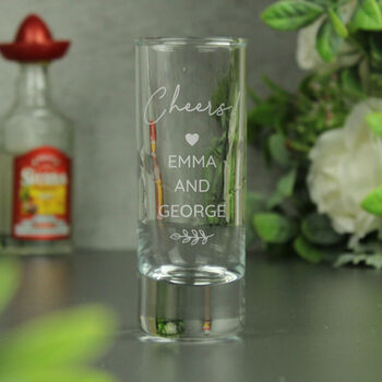 Personalised Botanical Wedding Shot Glass – Custom Any Text Design, 2 of 3