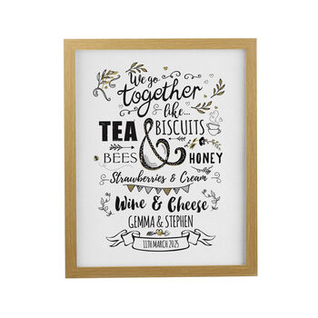 Personalised We Go Together Oak Poster Frame, 3 of 3