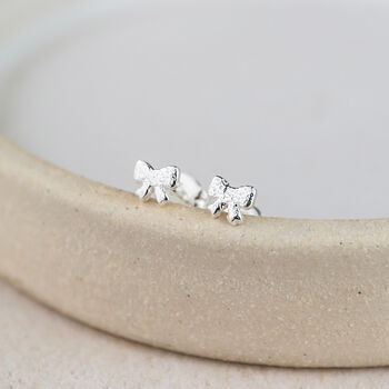 Sterling Silver Mini Bow Studs, 2 of 3