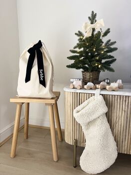 Personalised Velvet Bow Gift Sack, 3 of 12