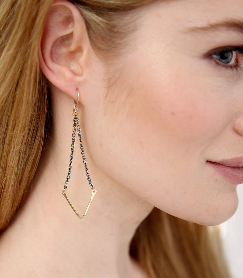 chevron swing earrings by sarah hickey