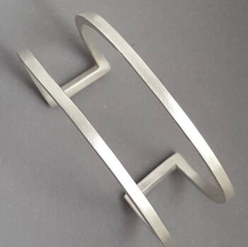 Minimalist Recycled Silver Cuff, 3 of 5