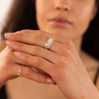 Silver Statement Feather Ring, 3 of 9