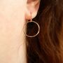 Hammered Rose Filled Gold Circle Earrings, thumbnail 2 of 4