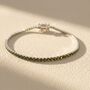 Peridot August Birthstone Silver Tennis Bracelet, thumbnail 1 of 5