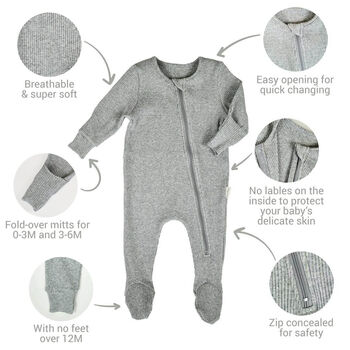 Easter Personalised Baby Zip Sleepsuit | Newborn Essentials Design #E3, 6 of 9