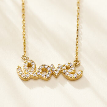 Cz Love Pendant Necklace, 3 of 6