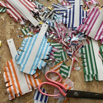 Pink And White Stripy Paper Fan Decoration Kit, 6 of 6