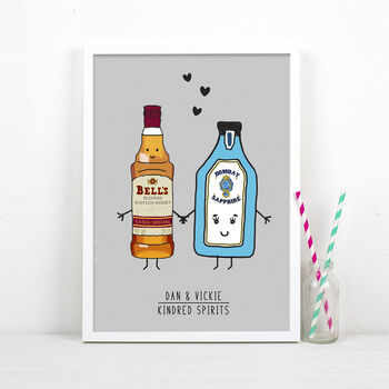 'Kindred Spirits' Personalised Couples Print, 4 of 9
