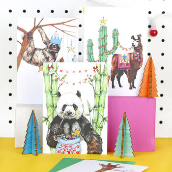 'Festive Fiesta' Christmas Card Pack Of Six, 3 of 9