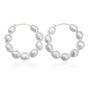 Arabella Bridal Baroque Pearl Hoop Earrings, thumbnail 3 of 3