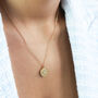 Non Tarnish Hammered Round Pendant With Diamante, thumbnail 4 of 8