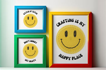 Crafty Crochet 'Smiley Slogan' Print, 2 of 2