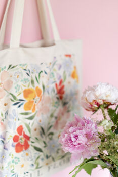 Joyful Florals Tote Bag, 3 of 5