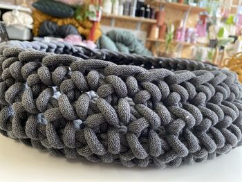 Recycled Cotton Crocheted Cat Bed, 3 of 5