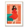 Woman In Red Illustrated Art Print, thumbnail 2 of 6