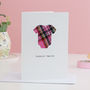 'Bonnie Bairn' Scottish New Baby Card With Real Tartan, thumbnail 1 of 6
