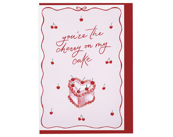 Vintage Valentine Card For Wife Or Husband With Pink Cake Design, 3 of 3