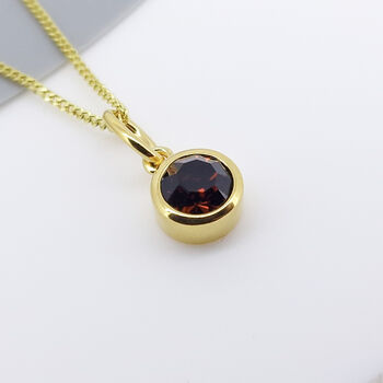 Personalised Gold Plated Sterling Silver January Garnet Birthstone Necklace, 3 of 10