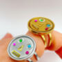 Statement Ring With Cute Robot Faces In Gold Or Silver, thumbnail 3 of 10