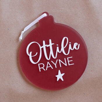 Personalised Frosted Christmas Tree Bauble, 3 of 4