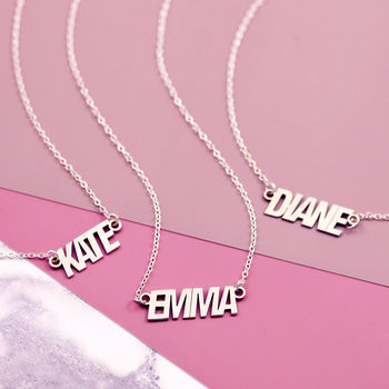 Personalised Name Necklace In Sterling Silver, 5 of 8