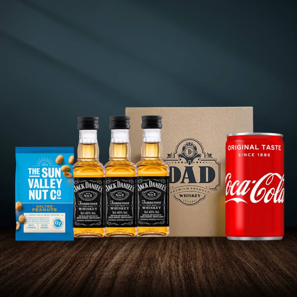 Miniature Jack Daniels Tennessee Whiskey Gift Set For Dad, 1 of 4