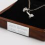 Personalised Silver Coloured Dumbbell Pendant Necklace, thumbnail 2 of 6