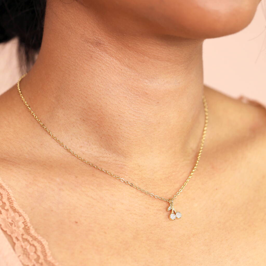 Crystal Cherry Pendant Necklace, 1 of 8