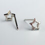 Sterling Silver Tiny Star Stud Earrings, thumbnail 2 of 6