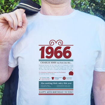 Personalised 60th Birthday Gift 1966 T Shirt, 5 of 9
