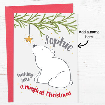 Polar Bear Personalised Magical Christmas Card, 2 of 2