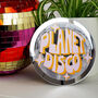 Orange And Pink Planet Disco Disc Mirror, thumbnail 1 of 2