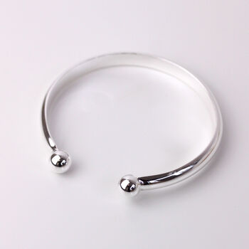 Sterling Silver Heavy Solid Torque Bangle, 2 of 4