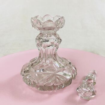Vintage Rare Decorative Cut Glass Crystal Perfume Bottle ~ 31, 2 of 9