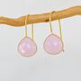 Gold Plated Faceted Pink Teardrop Earrings, thumbnail 1 of 4