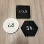 Monochrome Laser Cut Square House Number, thumbnail 9 of 11