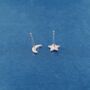 925 Silver Moon And Star Mix Match Stud Earrings, thumbnail 3 of 8