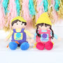 Personalised Set Of Two Fabric Rag Dolls, Boy And Girl, thumbnail 1 of 6