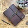 Personalised Brown Buffalo Leather Journal With Tie, thumbnail 1 of 5