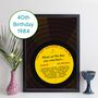 40th Birthday Print Music Day You Were Born Record 1984, thumbnail 1 of 12