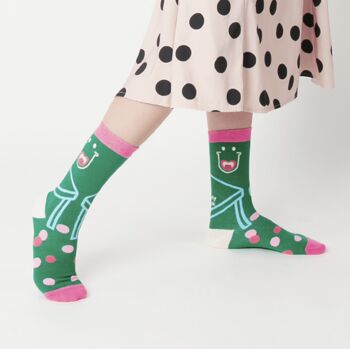 Milkshake Illustration Mid Calf Length Socks, 3 of 3
