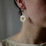 Daisy Sunrise Stud Earrings In Gold Plated Silver, thumbnail 3 of 8