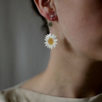 Daisy Sunrise Stud Earrings In Gold Plated Silver, 3 of 8