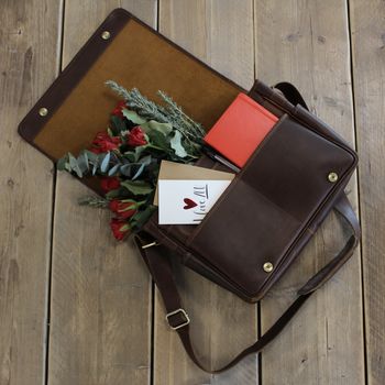 Personalised Leather Messenger Bag For Men ' Ryton ', 8 of 12