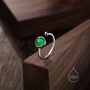 Natural Green Onyx Open Ring In Sterling Silver, thumbnail 1 of 11