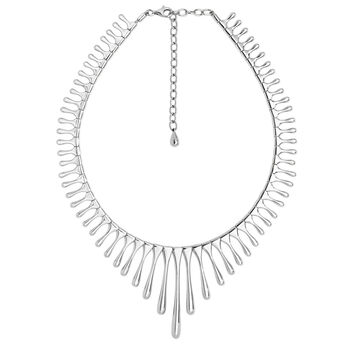 Solid Sterling Silver Statement Sunray Drop Necklace, 2 of 7