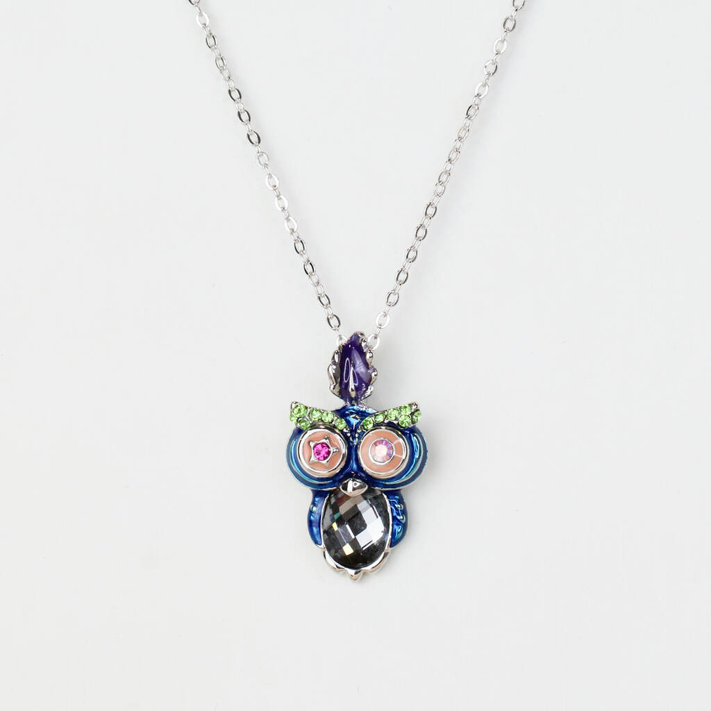 Colourful Owl Pendant Necklace, 1 of 4